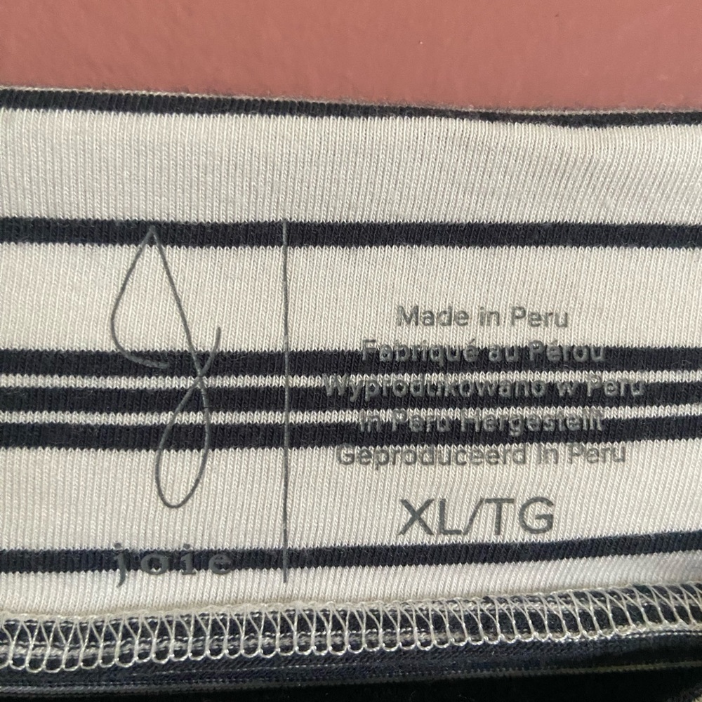 Joie navy striped boatneck top XL - Picture 2 of 5